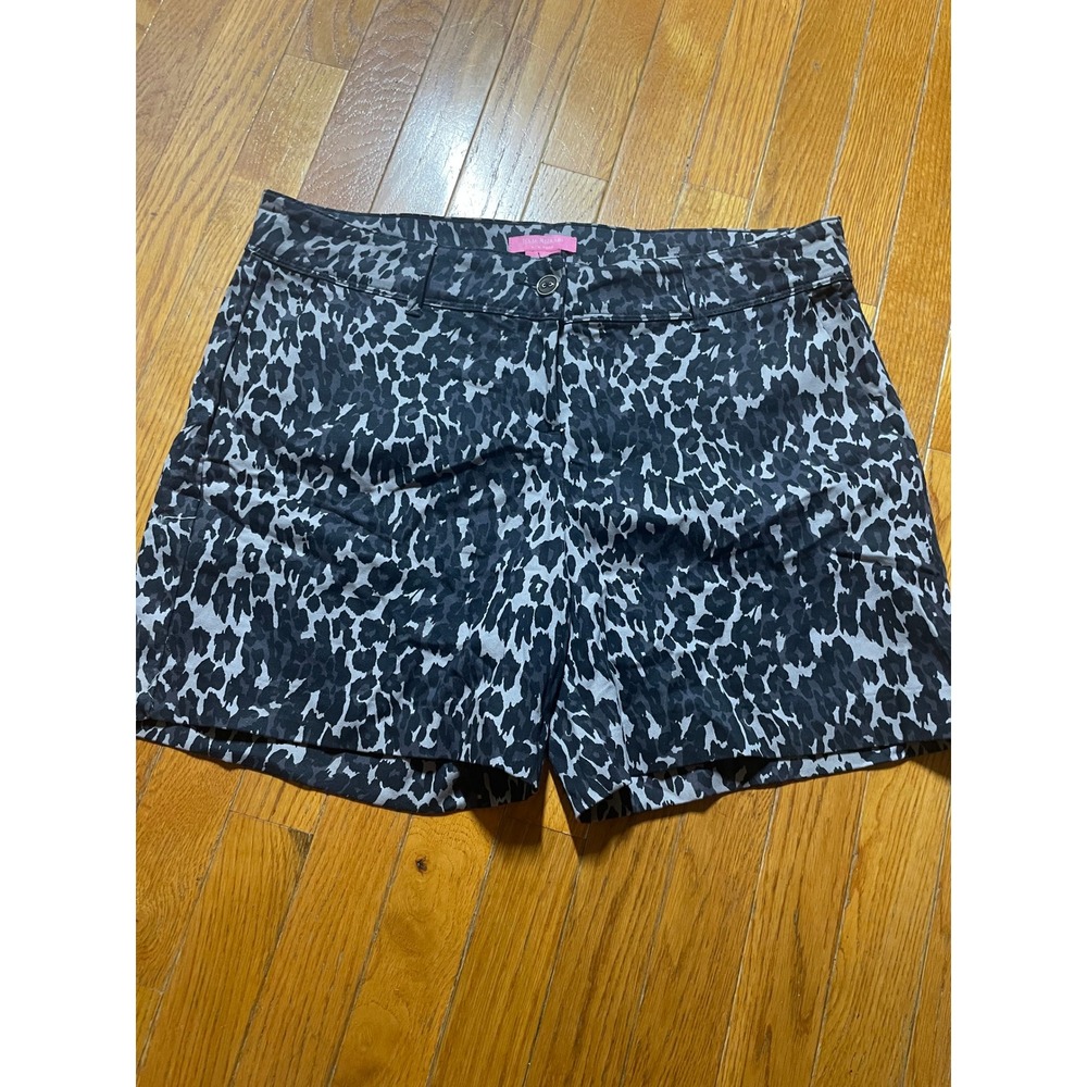 Isaac Mizrahi Shorts Womens‎ Sz 12 Leopard Animal Print High Rise Stretch Casual